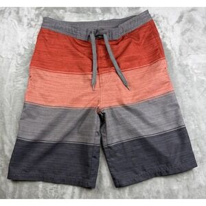 O'Rageous Board Shorts Men's XL 10" Red Orange Gray Front Pockets Back‎ Pocket